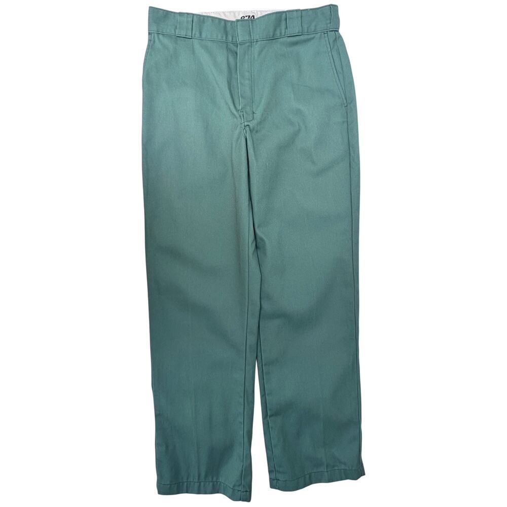 Dickies Mens Pants 34x32 Green Original Fit Workwear Straight Leg Chinos